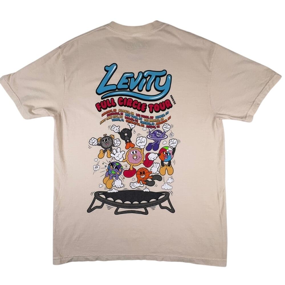 Levity Full Circle Tour 2024 2025 T Shirt Large Cream EDM DJ Rave Merch